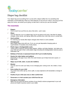 Diaper bag checklist