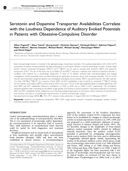 Serotonin and Dopamine Transporter Availabilities