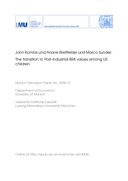 The transition to Post-industrial BMI values among US children