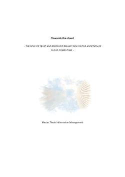 Towards the cloud - Tilburg University