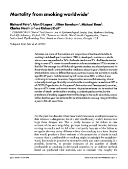 Mortality from smoking worldwide1