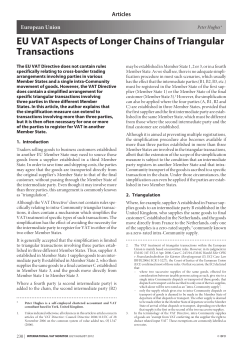 EU VAT Aspects of Longer Chains of Triangular Transactions