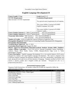 ELD II A/B - Escondido Union High School District