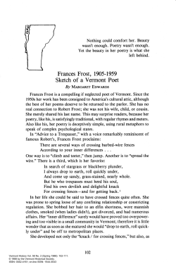 Frances Frost, 1905-1959 Sketch of a Vermont Poet