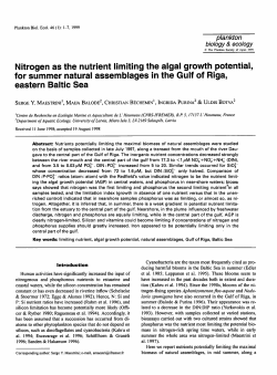 Nitrogen as the nutrient limiting the algal growth potential, for