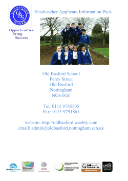 Headteacher Applicant Information Pack Old Basford School Percy