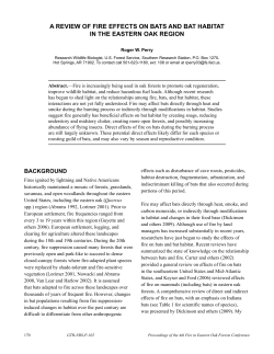 A Review of Fire Effects on Bats and Bat Habitat in the Eastern Oak
