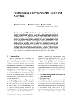 Fujitsu Group`s Environmental Policy and Activities
