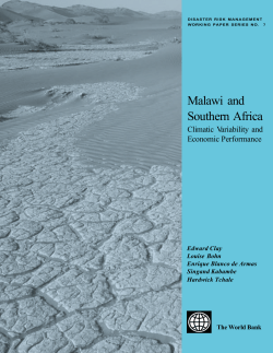 Malawi and Southern Africa: Climatic Variability and Economic