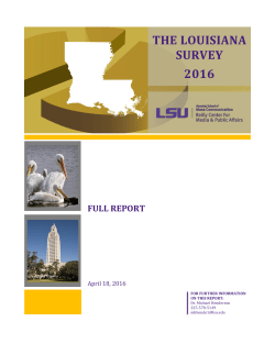 The 2016 Louisiana Survey - Public Policy Research Lab