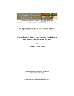 Out-of-Priority Water Use - The National Agricultural Law Center