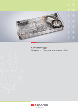 Siebvorschl&auml;ge Suggested Surgical Instrument Sets