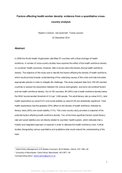 Factors affecting health worker density