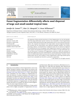Forest fragmentation differentially affects seed