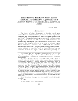 Direct Tyranny: The Human Rights Act as a Safeguard Against