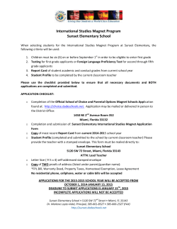 International Studies Magnet Program Sunset Elementary School