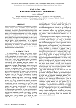 Music in Everymind: Commonality of Involuntary Musical Imagery