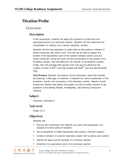 Titration Probe - College Readiness Assignments for Texas