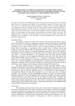 investigating patterns of interview conversations among lecturers in