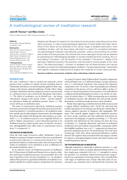 A methodological review of meditation research