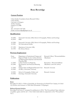 Ross Beveridge - Institut f&uuml;r Sozialwissenschaften