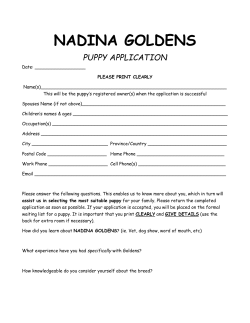 Puppy Application - PDF Document