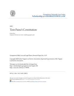 Tom Paine`s Constitution - Scholarship @ GEORGETOWN LAW