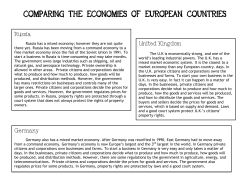 COMPARING THE ECONOMIES OF EUROPEAN COUNTRIES