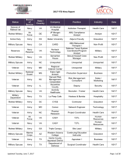 2017 YTD Hires Report - Corporate America Supports You