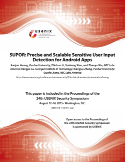 SUPOR: Precise and Scalable Sensitive User Input Detection