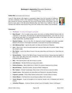 Beekeeper`s Apprentice - Mentor Public Library