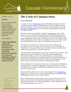 The Crisis of Common Sense