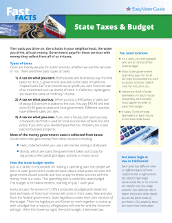 CA State Budget and Taxes
