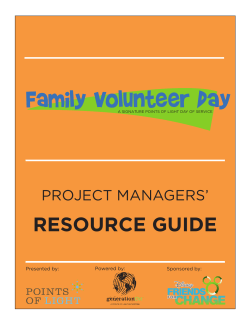 Family Volunteer Day Project Managers` Resource