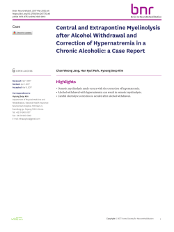 Central and Extrapontine Myelinolysis after Alcohol Withdrawal and