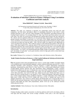 Evaluation of Selection Criteria in Winter Chickpea