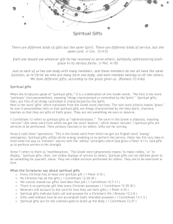 Spiritual Gifts Defined