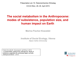 The social metabolism in the Anthropocene