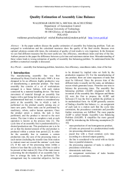 Quality Estimation of Assembly Line Balance