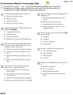 Medical Technology Pre Test