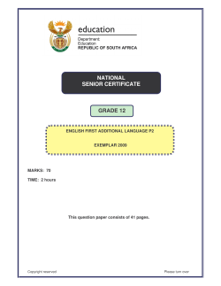 Gr. 12 English First Additional Language P2 - Exemplar