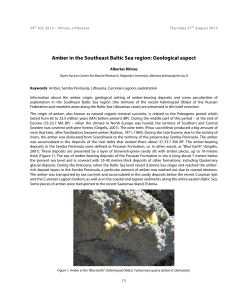 Amber in the Southeast Baltic Sea region: Geological aspect