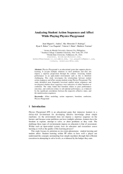 Analyzing Student Action Sequences and Affect While Playing
