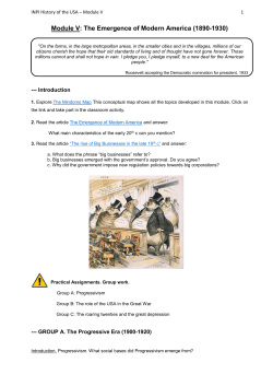 Module V: The Emergence of Modern America (1890