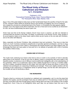 The Ritual Unity of Roman Catholicism and Hinduism