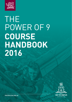 The Hutchins School &ndash; The Power of 9 (Year 9) Course Handbook