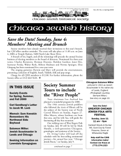 chicago jewish history - The Chicago Jewish Historical Society