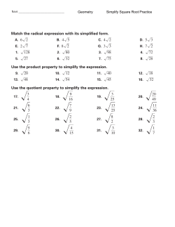Match the radical expression with its simplified form. Use the product