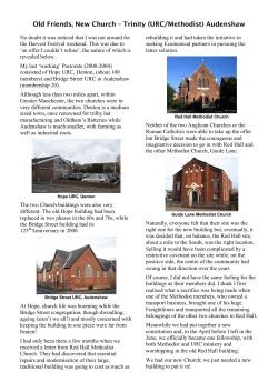 Old Friends, New Church &ndash; Trinity (URC/Methodist) Audenshaw