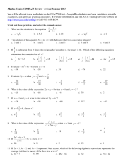 calculators, and approved graphing calculators. For more